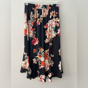 Band of Gypsies black floral skirt, size small